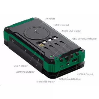 Viking solar outdoor power bank EP16W 16000 mAh, încărcare wireless