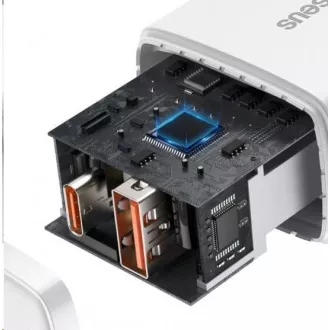 Adaptor de încărcare rapidă Baseus Compact USB-A   Type-C 20W EU, alb