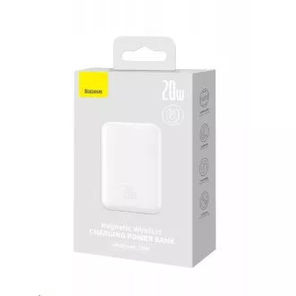 Baseus powerbank cu încărcare wireless 6000 mAh (compatibil MagSafe), alb