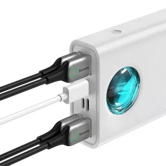 Baseus Amblight powerbank cu afișaj digital QC 30000mAh Overseas Edition cablu Type-C/Type-C 100W 1m, alb Baseus Amblight powerbank cu afișaj digital QC 30000mAh Overseas Edition cablu Type-C/Type-C 100W 1m, alb