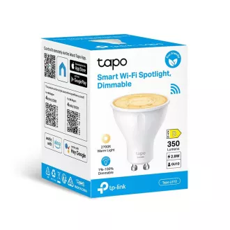 TP-Link Tapo L610 bec LED inteligent WiFi dimabil (alb, 2700K, 350lm, 2, 4GHz, GU10)