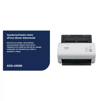 Scaner BROTHER ADS-4300N DUALSKEN A4 40ppm/80dual 600x600 60ADF USB LAN