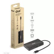 Stație de andocare Club3D USB-C 7 în 1, 2xDP, 2xUSB-C, 2xUSB, 1xRJ45, neagră