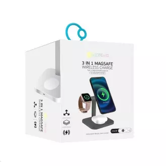 COTEetCI MagSafe MagSafe 3in1 AirPods/iPhone/Apple Watch stand și stație de încărcare WS-36, gri