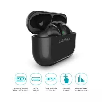 LAMAX Clips1 căști cu căști pentru ureche - negru