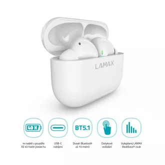 LAMAX Clips1 căști cu căști pentru ureche - alb