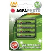 AgfaPhoto baterii reîncărcabile NiMH AAA, 900mAh, blister 4pcs