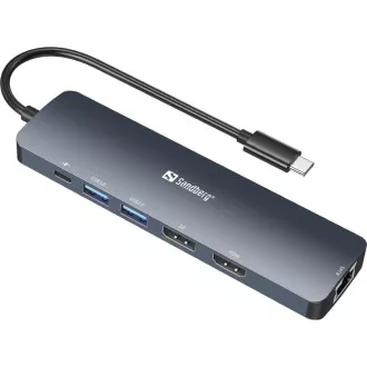 Stație de andocare Sandberg, USB-C, 8 conectori diferiți, suport 8K, PD 100 W