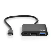 HUB PORT USB-C, HDMI 1X 4K   USB-A   USB-C, negru
