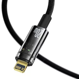 Baseus Explorer Series Cablu de date USB-C/Lightning cu închidere inteligentă 20 W 2m negru