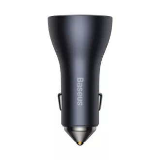 Baseus adaptor auto cu încărcare rapidă 2*USB-C   USB-A 65W gri închis