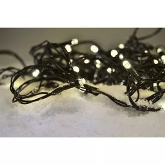 Lanț de Crăciun Solight LED pentru exterior, 100 de LED-uri, 10 m, cablu de 3 m, 8 funcții, temporizator, IP44, alb cald