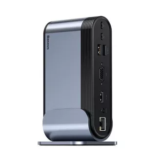 Baseus 17in1 dock de proiecție cu 3 ecrane Baseus 17in1 cu conexiune USB-C (adaptor de priză CN UE UK), gri Baseus 17in1 dock de proiecție cu 3 ecrane Baseus 17in1 cu conexiune USB-C (adaptor de priză CN UE UK), gri