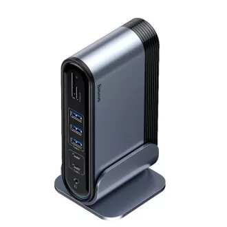 Baseus 17in1 dock de proiecție cu 3 ecrane Baseus 17in1 cu conexiune USB-C (adaptor de priză CN UE UK), gri Baseus 17in1 dock de proiecție cu 3 ecrane Baseus 17in1 cu conexiune USB-C (adaptor de priză CN UE UK), gri