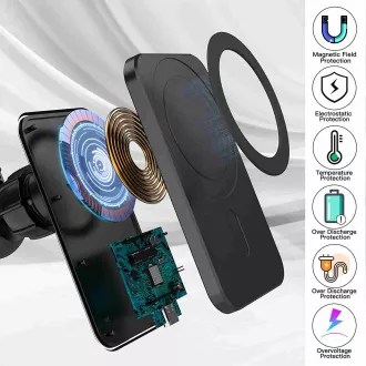 1stCOOL Wireless QI Charger 15W, magnetic, compatibil MagSafe, negru 1stCOOL Wireless QI Charger 15W, magnetic, compatibil MagSafe, negru