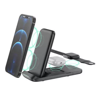 1stCOOL Wireless QI Charger 3in1, pliabil, compatibil Apple, negru 1stCOOL Wireless QI Charger 3in1, pliabil, compatibil Apple, negru