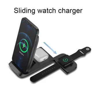 1stCOOL Wireless QI Charger 3in1, pliabil, compatibil Apple, negru 1stCOOL Wireless QI Charger 3in1, pliabil, compatibil Apple, negru