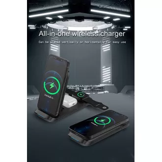 1stCOOL Wireless QI Charger 3in1, pliabil, compatibil Apple, negru 1stCOOL Wireless QI Charger 3in1, pliabil, compatibil Apple, negru