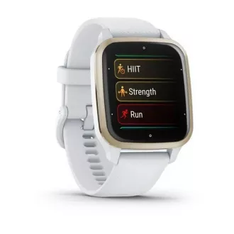 Garmin Venu Sq 2, aur crem / curea din silicon alb Garmin Venu Sq 2, aur crem / curea din silicon alb