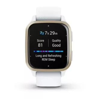 Garmin Venu Sq 2, aur crem / curea din silicon alb Garmin Venu Sq 2, aur crem / curea din silicon alb