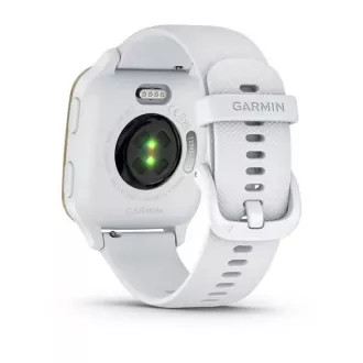 Garmin Venu Sq 2, aur crem / curea din silicon alb Garmin Venu Sq 2, aur crem / curea din silicon alb
