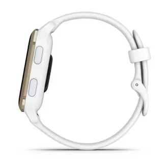 Garmin Venu Sq 2, aur crem / curea din silicon alb Garmin Venu Sq 2, aur crem / curea din silicon alb