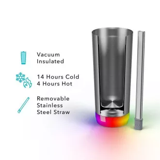HidrateSpark Pro Tumbler - Sticlă de hidratare inteligentă, 592 ml, oțel inoxidabil