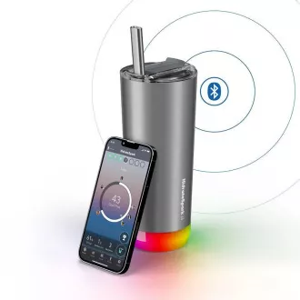 HidrateSpark Pro Tumbler - Sticlă de hidratare inteligentă, 592 ml, oțel inoxidabil