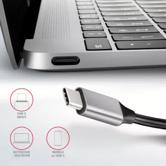 AXAGON HMC-HCR3A, hub USB 3.2 Gen 1, 3x porturi USB-A, HDMI 4k/30Hz, SD/microSD, cablu USB-C 20cm