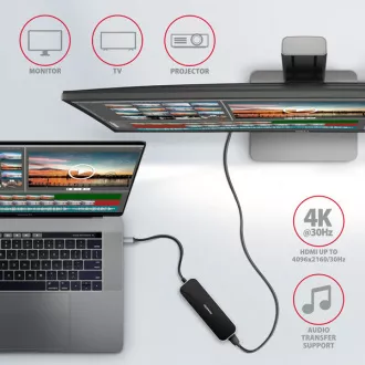AXAGON HMC-6H4A, hub USB 3.2 Gen 1, 4x porturi USB-A, HDMI 4k/30Hz, PD 100W, cablu USB-C 20cm