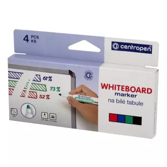 Marker Centropen 8559/4 pentru table albe 4 culori varf cilindric 2,5 mm Marker Centropen 8559/4 pentru table albe 4 culori varf cilindric 2,5 mm