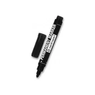 Marker Centropen 8566 permanent negru cu vârf cilindric negru 2,5 mm