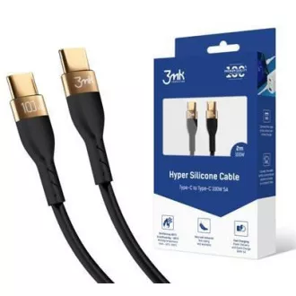Cablu de date 3mk - Cablu Hyper Silicone C la C 2m 100W, negru
