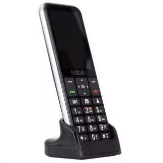 EVOLVEO EasyPhone LT, telefon mobil pentru seniori cu suport de încărcare, negru