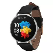 Garett Smartwatch Verona argintiu, curea neagră