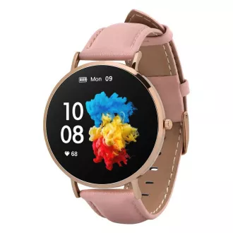 Garett Smartwatch Verona aur, curea roz