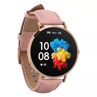 Garett Smartwatch Verona aur, curea roz
