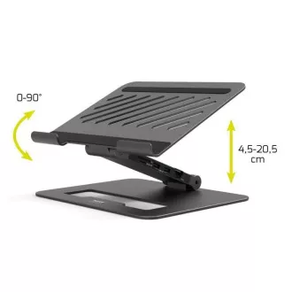 Stație de andocare PORT cu suport pentru laptop pentru până la 7 periferice prin USB-C, negru