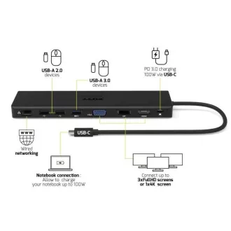 Stație de andocare PORT 11 în 1 cu o putere de până la 100 W