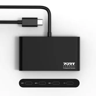 PORT hub USB-C cu porturi 3x USB-C 3.1 + 1x USB-C 100 W PD