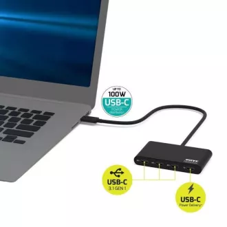 PORT hub USB-C cu porturi 3x USB-C 3.1 + 1x USB-C 100 W PD