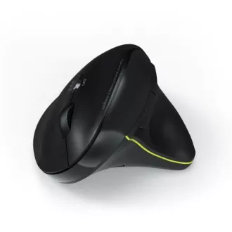 Mouse ergonomic vertical fără fir PORT, BT, 2, 4 GHz, USB-A/C, pentru dreptaci, negru