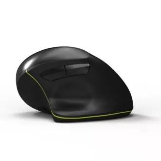 Mouse ergonomic vertical fără fir PORT, BT, 2, 4 GHz, USB-A/C, pentru dreptaci, negru