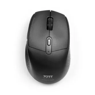 Mouse reîncărcabil PORT cu conexiune wireless dublă, BT, 2, 4 GHz, USB-A/C, negru