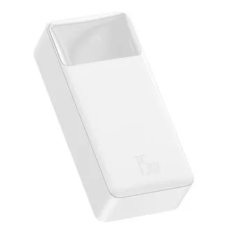 Baseus Bipow powerbank cu afișaj digital 30000mAh 15W alb