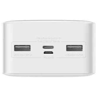 Baseus Bipow powerbank cu afișaj digital 30000mAh 15W alb