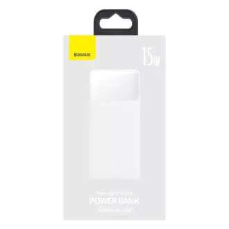 Baseus Bipow powerbank cu afișaj digital 30000mAh 15W alb