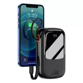 Baseus Qpow Pro Afișaj digital Afișaj digital încărcare rapidă Power Bank 20000mAh 20W iP negru Baseus Qpow Pro Afișaj digital Afișaj digital încărcare rapidă Power Bank 20000mAh 20W iP negru