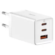 Adaptor de încărcare rapidă Baseus GaN5 Pro 2x USB-C   USB-A 65W alb
