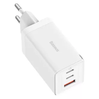 Adaptor de încărcare rapidă Baseus GaN5 Pro 2x USB-C   USB-A 65W alb